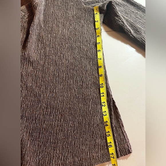 COPY - Rafael Woman Abstract Seersucker  Ribbed open cardigan size 1X brown - Picture 8 of 16